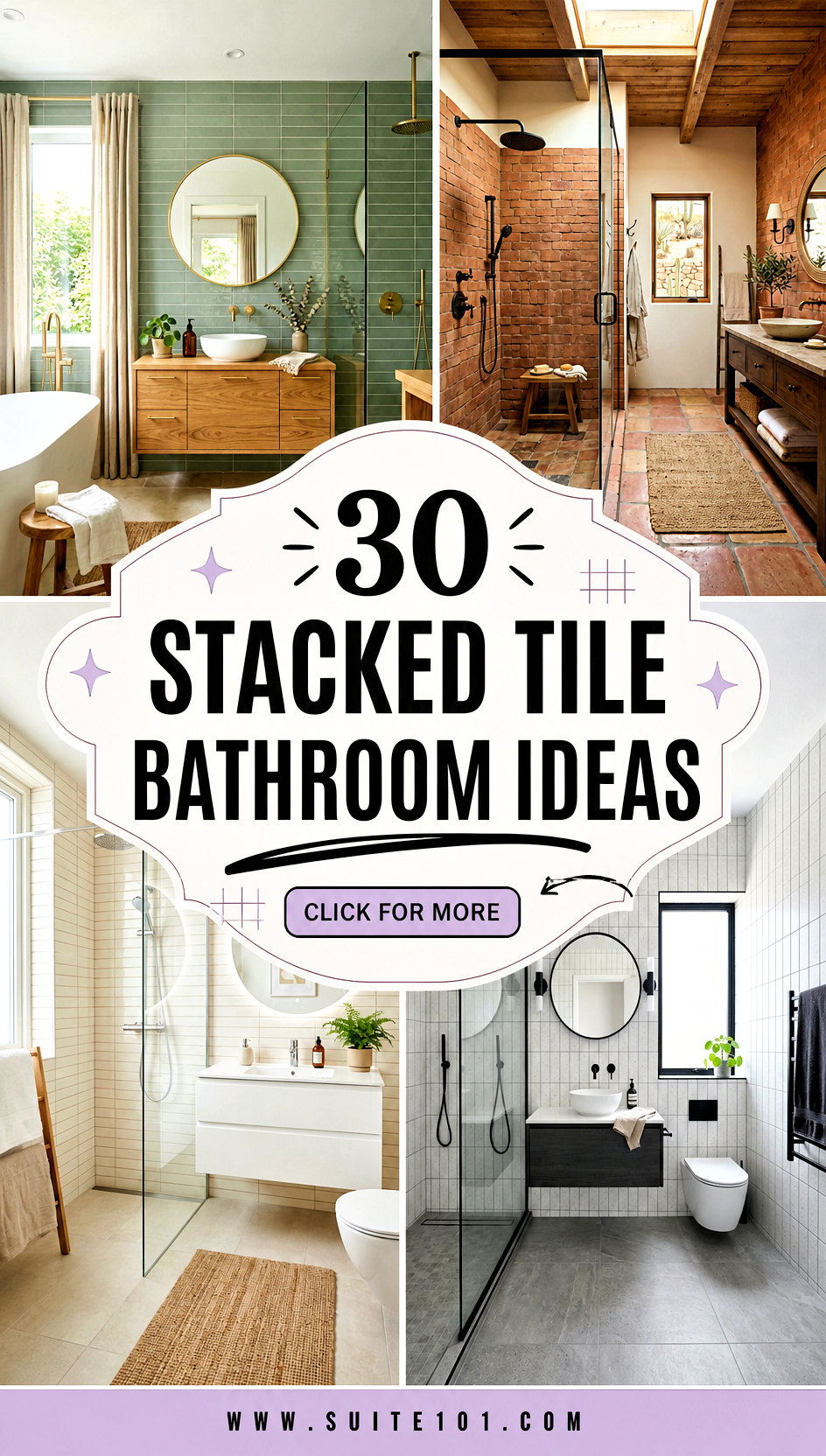 30 Stacked Tile Bathroom Ideas for a Spa-Like Upgrade Fast - 30 Stacked Tile Bathroom Ideas for a Spa-Like Upgrade Fast