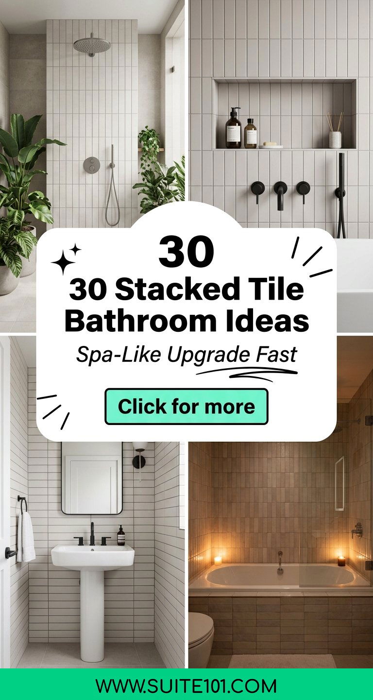 30 Stacked Tile Bathroom Ideas for a Spa-Like Upgrade Fast - 30 Stacked Tile Bathroom Ideas for a Spa-Like Upgrade Fast
