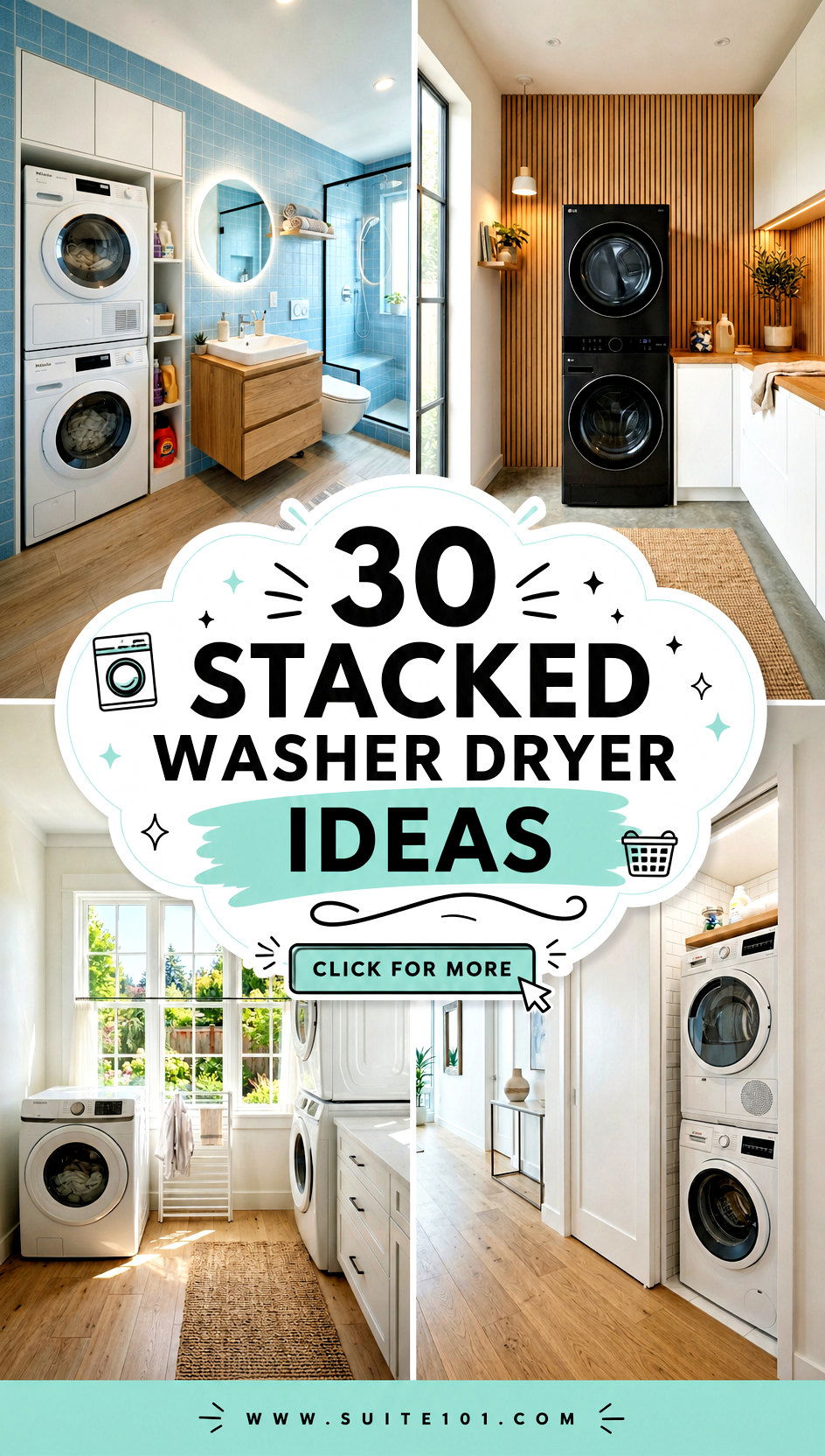 30 Stacked Washer Dryer Ideas for Compact Laundry Upgrades - 30 Stacked Washer Dryer Ideas for Compact Laundry Upgrades