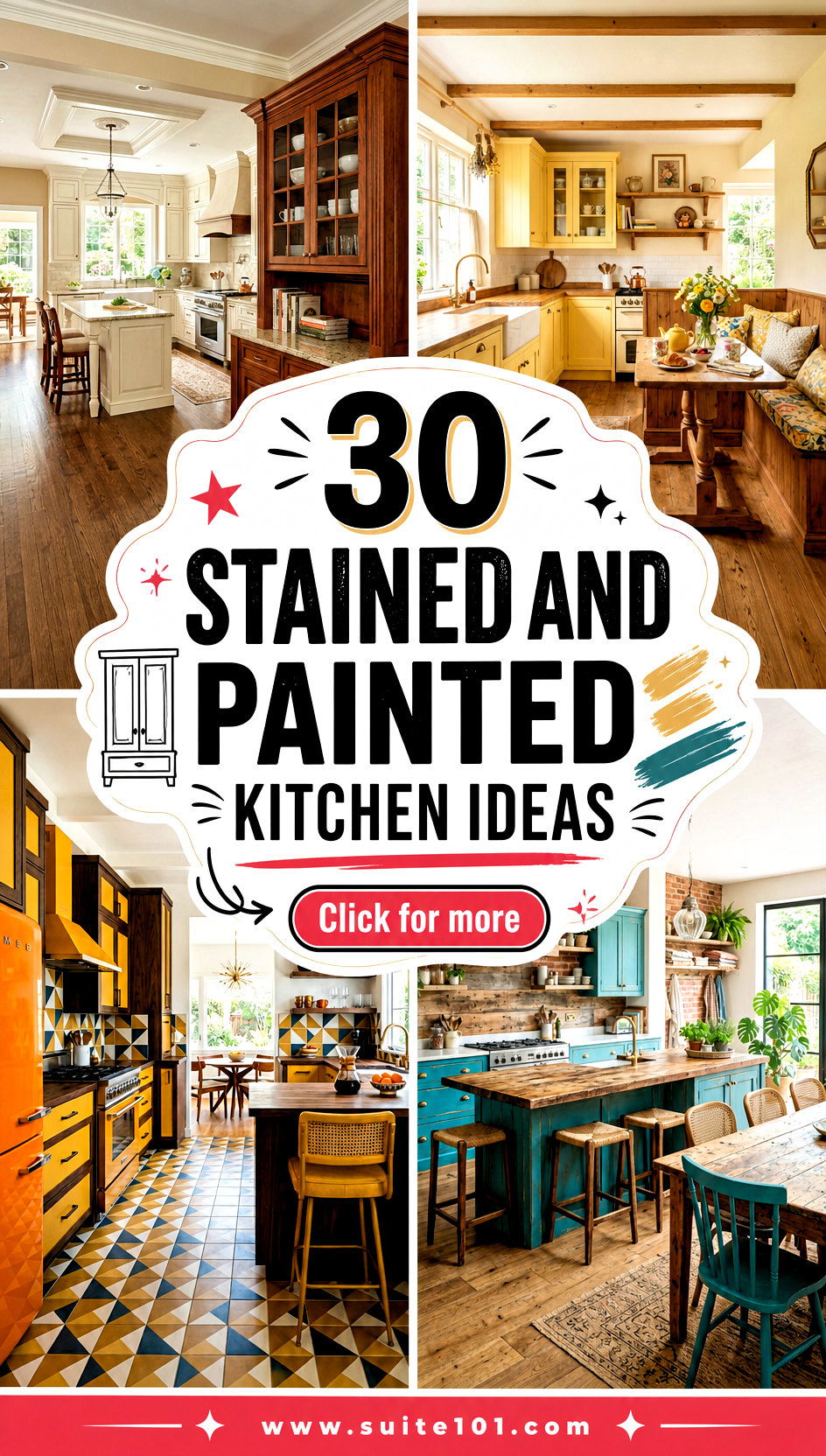 30 Stained and Painted Kitchen Ideas for a Stunning Refresh - 30 Stained and Painted Kitchen Ideas for a Stunning Refresh