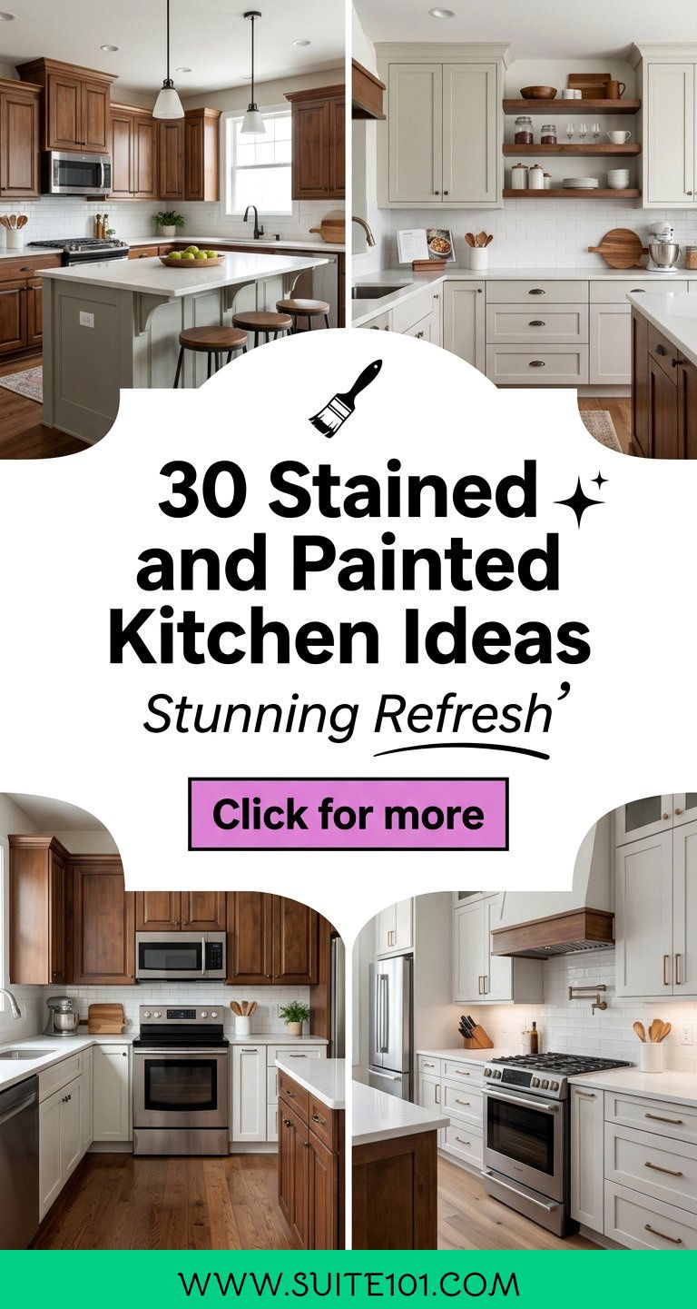 30 Stained and Painted Kitchen Ideas for a Stunning Refresh - 30 Stained and Painted Kitchen Ideas for a Stunning Refresh