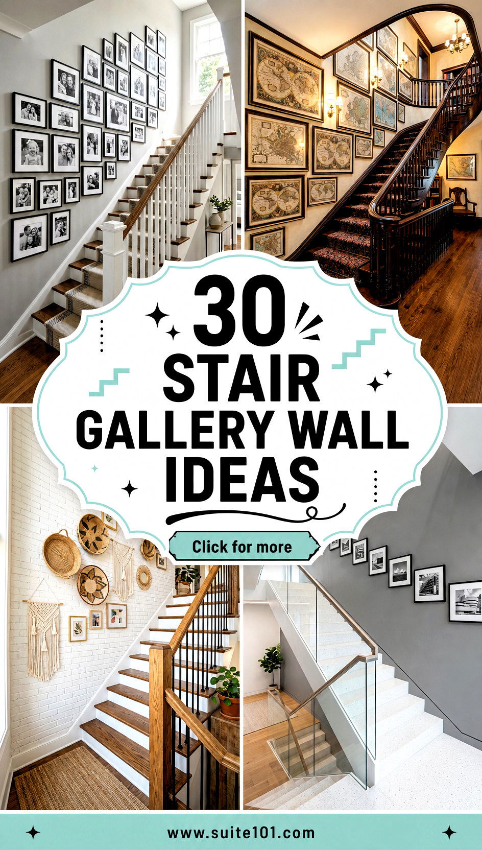 30 Stair Gallery Wall Ideas to Showcase Your Style Beautifully - 30 Stair Gallery Wall Ideas to Showcase Your Style Beautifully
