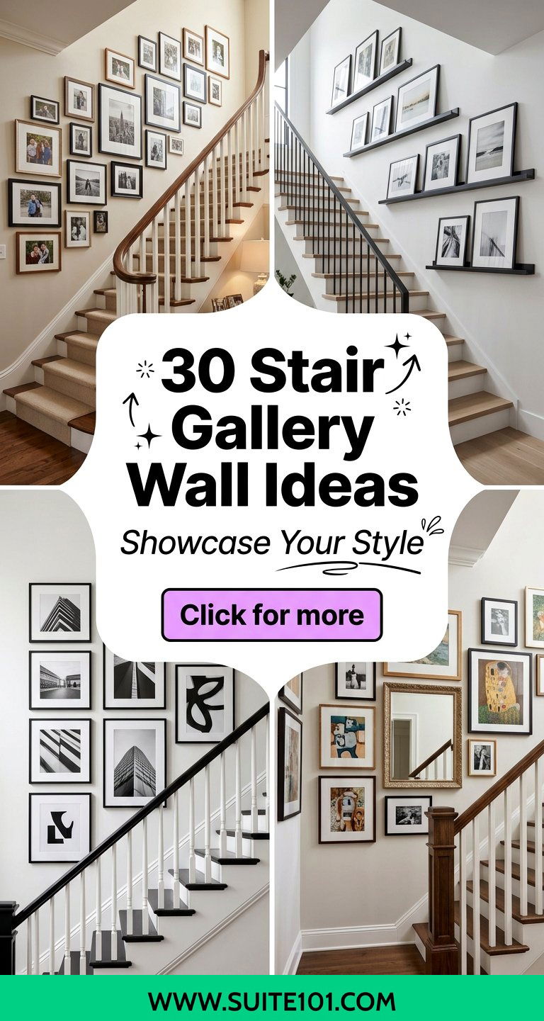 30 Stair Gallery Wall Ideas to Showcase Your Style Beautifully - 30 Stair Gallery Wall Ideas to Showcase Your Style Beautifully