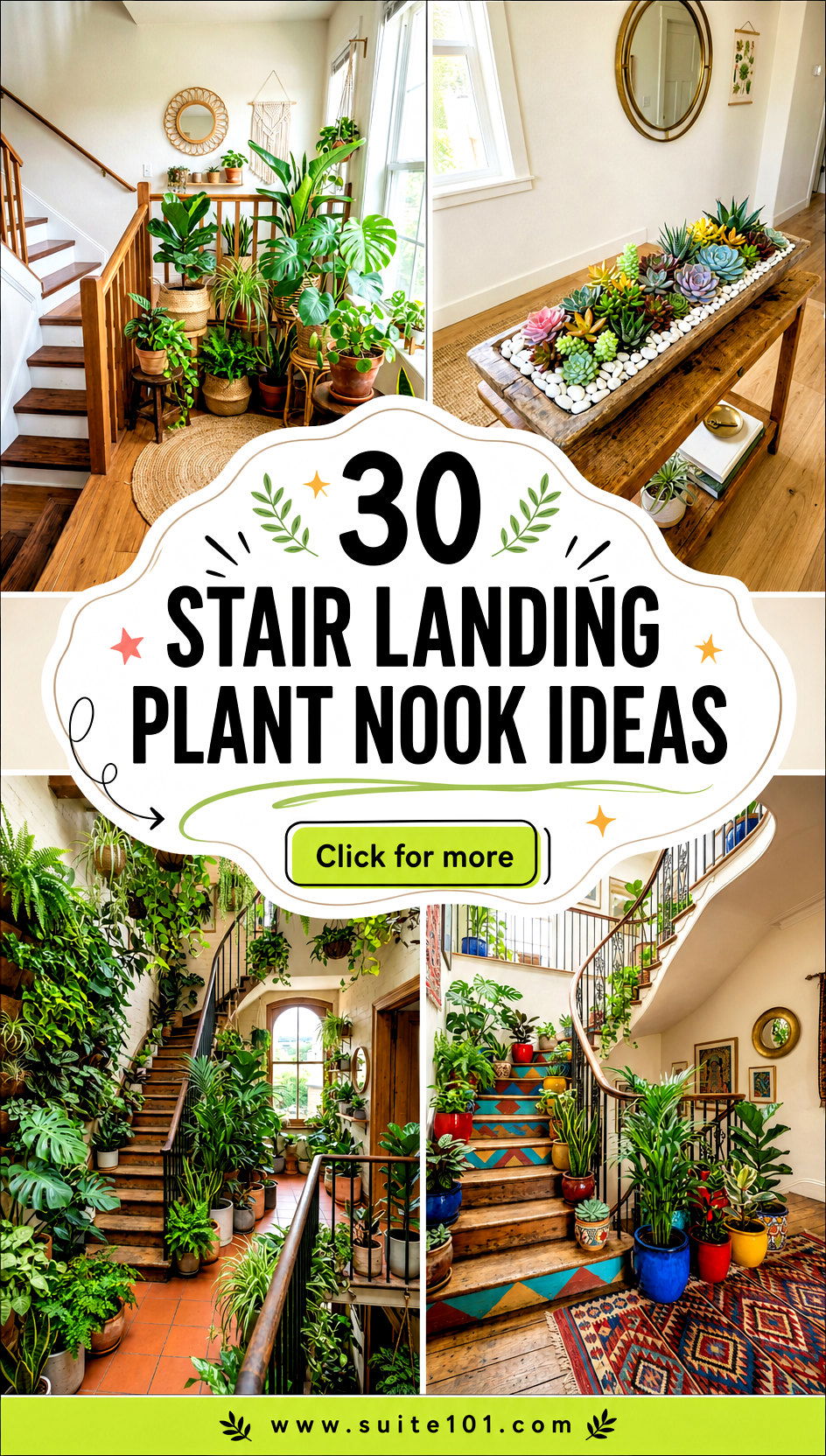 30 Stair Landing Plant Nook Ideas for Lush Easy-Care Corners - 30 Stair Landing Plant Nook Ideas for Lush, Easy-Care Corners