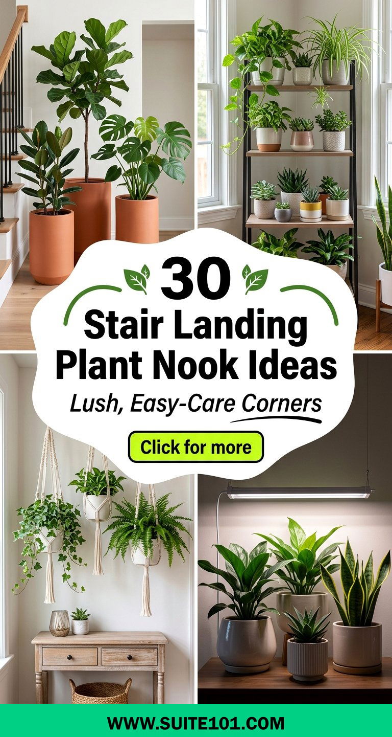 30 Stair Landing Plant Nook Ideas for Lush Easy-Care Corners - 30 Stair Landing Plant Nook Ideas for Lush, Easy-Care Corners