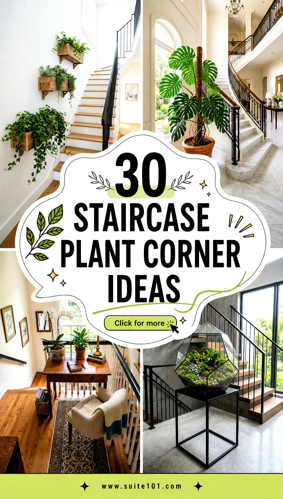 30 Staircase Plant Corner Ideas for a Lush Upgraded Stairway - 30 Staircase Plant Corner Ideas for a Lush, Upgraded Stairway