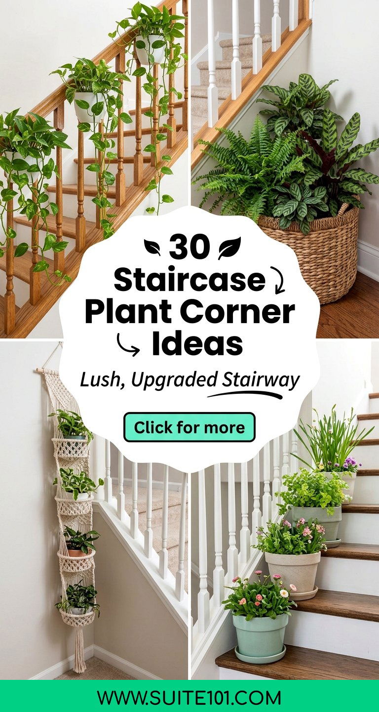 30 Staircase Plant Corner Ideas for a Lush Upgraded Stairway - 30 Staircase Plant Corner Ideas for a Lush, Upgraded Stairway