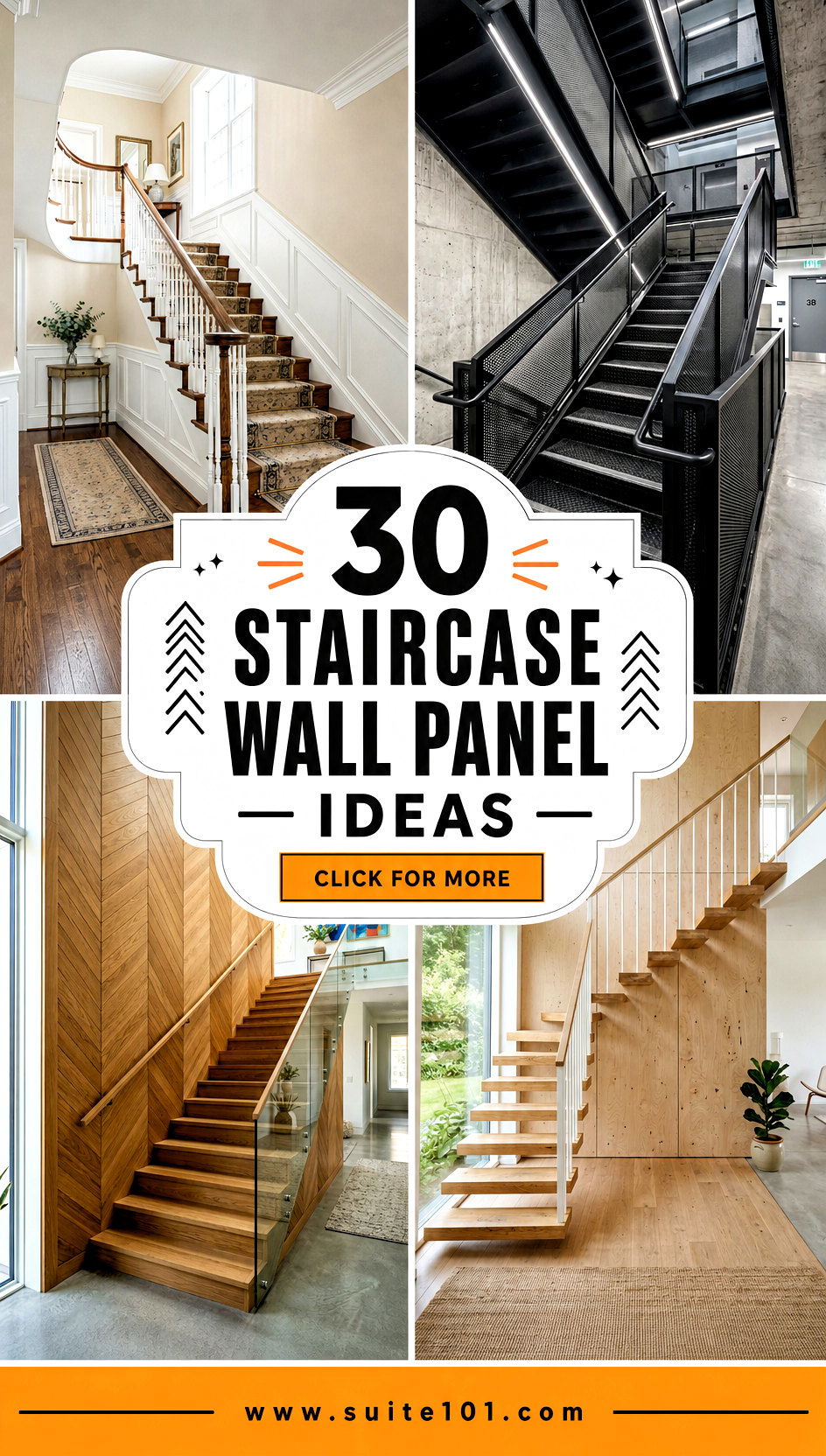 30 Staircase Wall Panel Ideas for Clean Modern Style Updates - 30 Staircase Wall Panel Ideas for Clean, Modern Style Updates