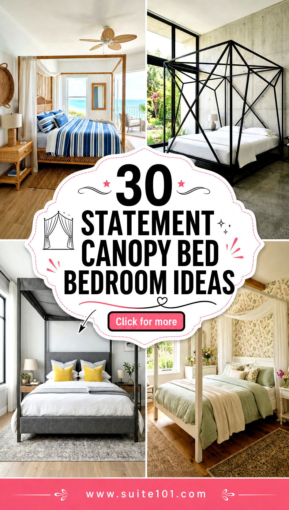 30 Statement Canopy Bed Bedroom Ideas for Dreamy Romantic Style - 30 Statement Canopy Bed Bedroom Ideas for Dreamy, Romantic Style