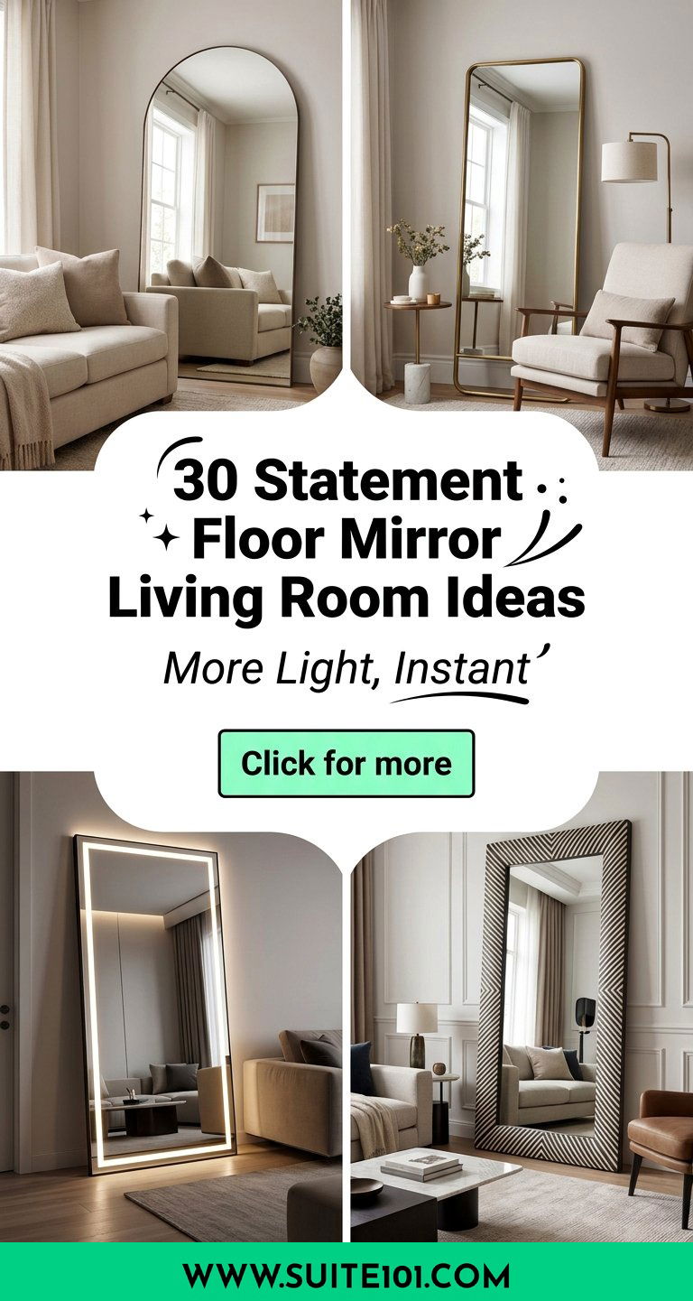 30 Statement Floor Mirror Living Room Ideas for More Light - 30 Statement Floor Mirror Living Room Ideas for More Light