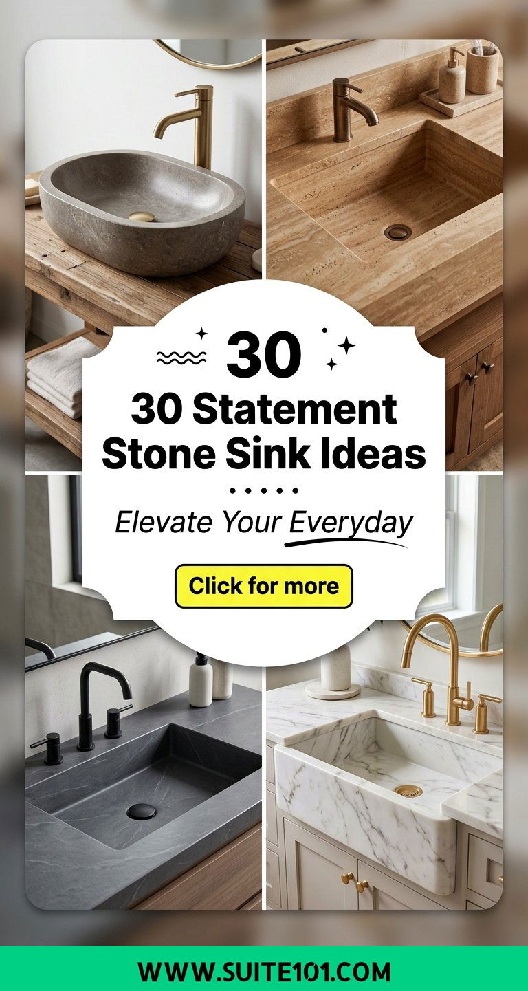 30 Statement Stone Sink Ideas to Elevate Your Bathroom or Kitchen - 30 Statement Stone Sink Ideas to Elevate Your Bathroom or Kitchen