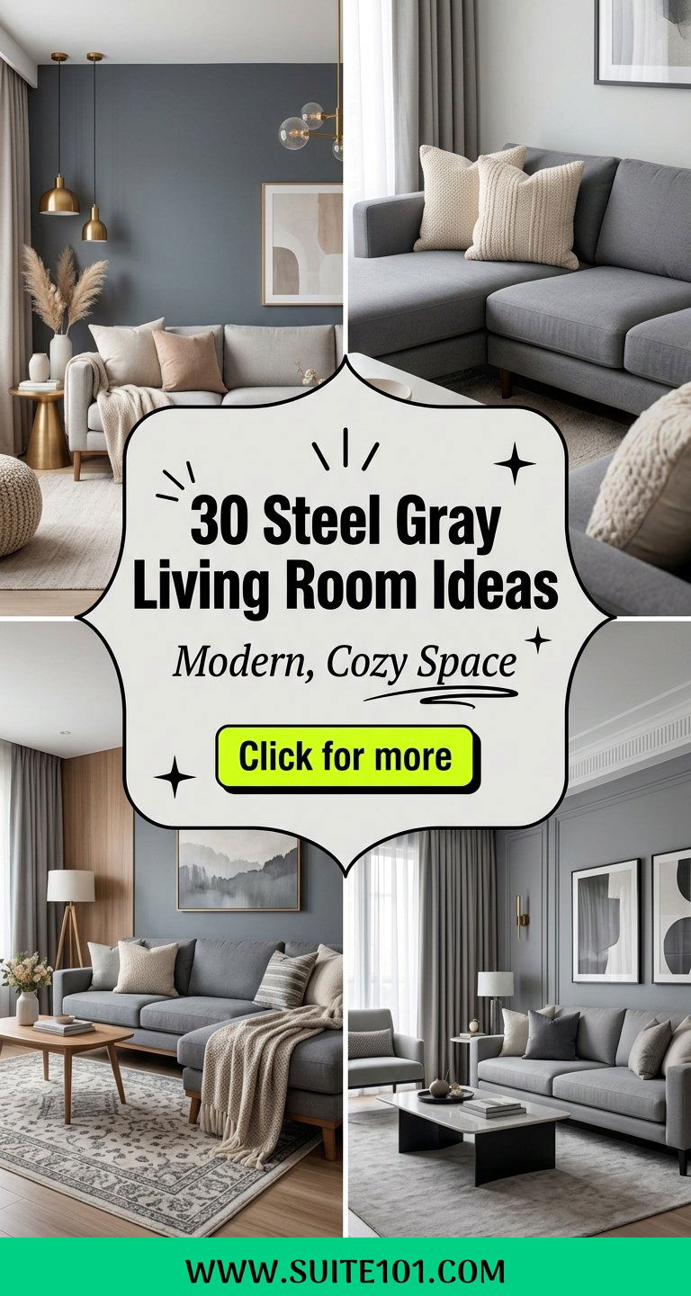 30 Steel Gray Living Room Ideas for a Modern Cozy Space - 30 Steel Gray Living Room Ideas for a Modern, Cozy Space