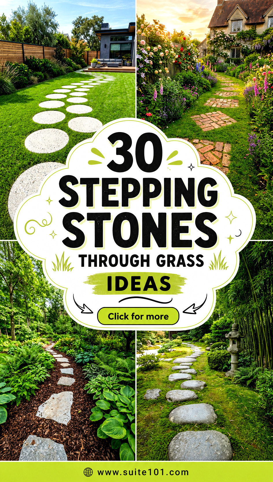 30 Stepping Stones Through Grass Ideas Walk Softly Look Stunning - 30 Stepping Stones Through Grass Ideas: Walk Softly, Look Stunning