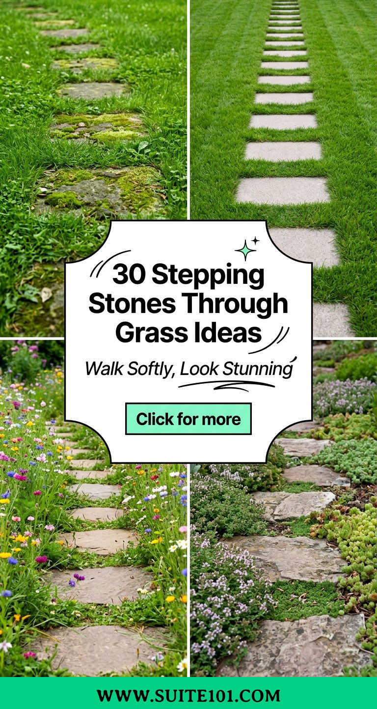 30 Stepping Stones Through Grass Ideas Walk Softly Look Stunning - 30 Stepping Stones Through Grass Ideas: Walk Softly, Look Stunning