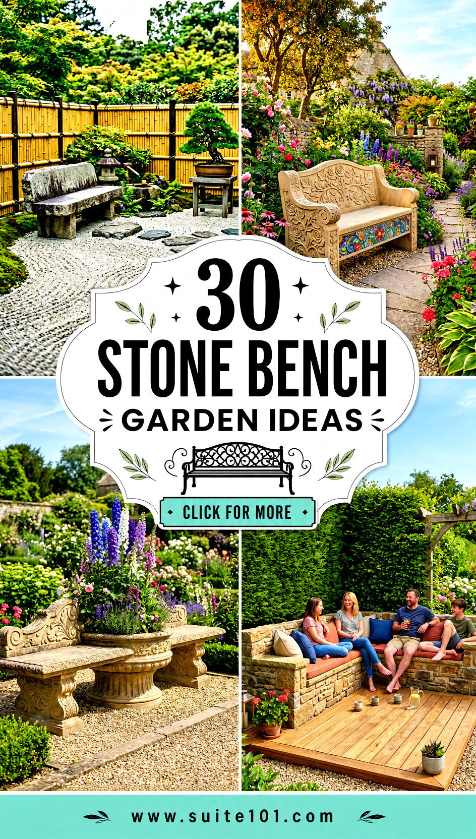 30 Stone Bench Garden Ideas for Relaxing Outdoor Comfort - 30 Stone Bench Garden Ideas for Relaxing Outdoor Comfort