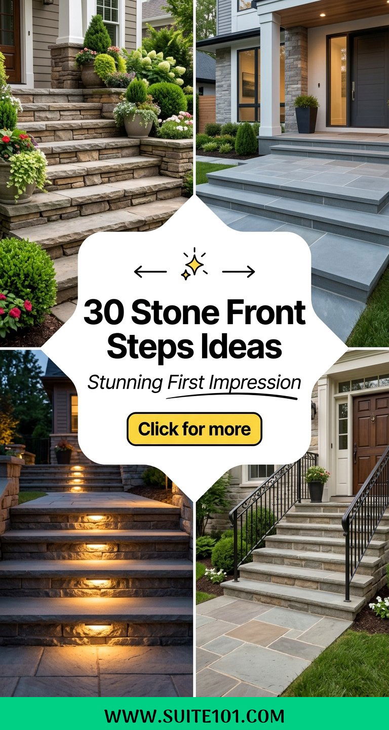 30 Stone Front Steps Ideas for a Stunning First Impression - 30 Stone Front Steps Ideas for a Stunning First Impression