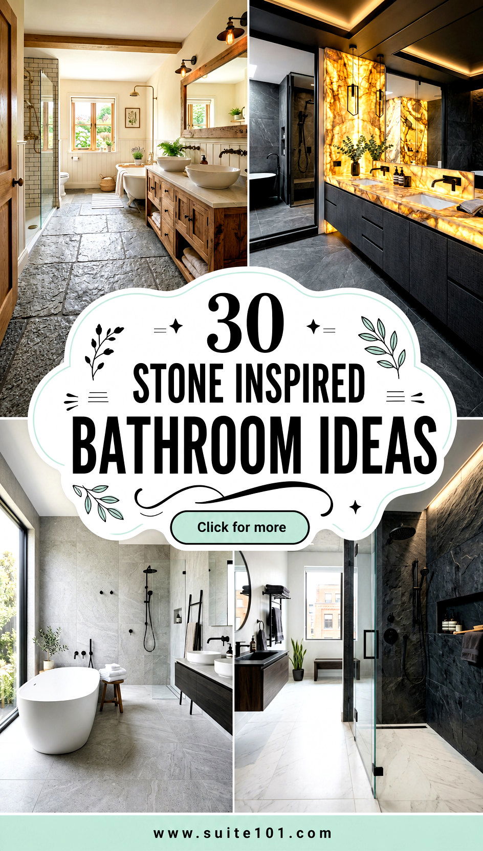 30 Stone Inspired Bathroom Ideas for a Spa-Like Upgrade Now - 30 Stone Inspired Bathroom Ideas for a Spa-Like Upgrade Now