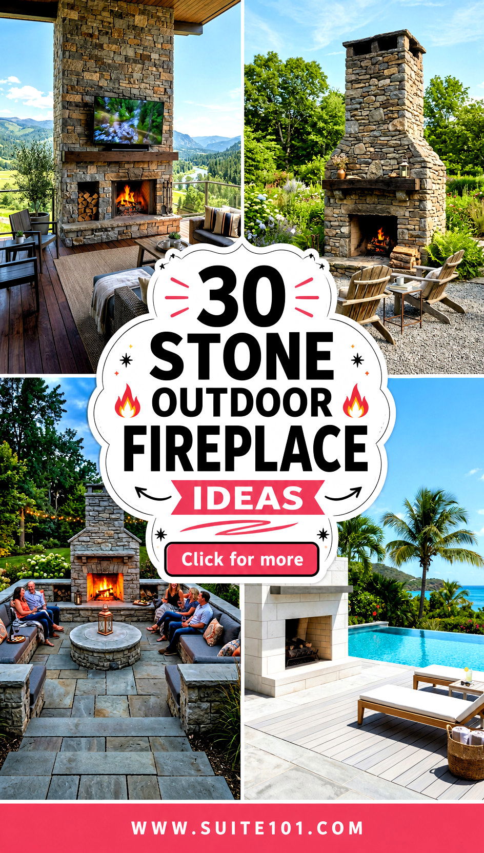 30 Stone Outdoor Fireplace Ideas for Cozy Nights Outside - 30 Stone Outdoor Fireplace Ideas for Cozy Nights Outside