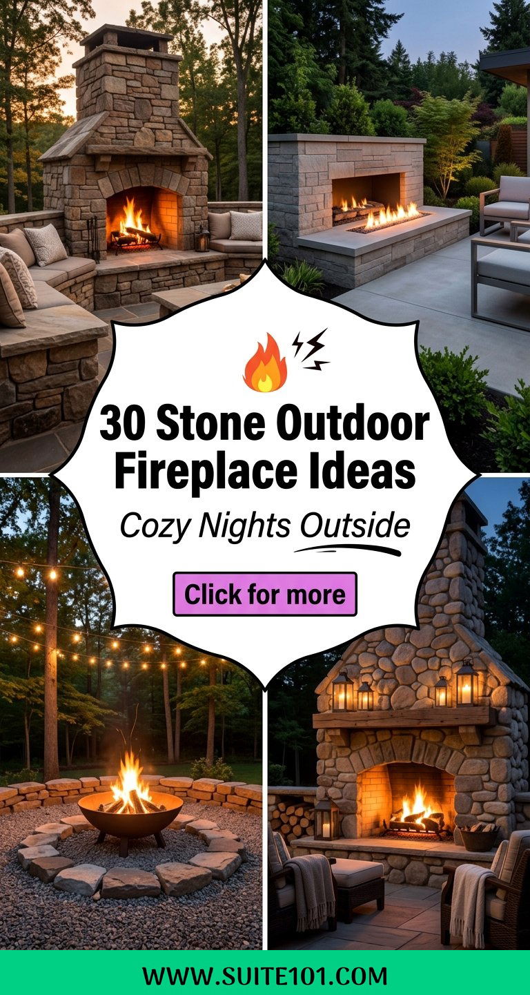 30 Stone Outdoor Fireplace Ideas for Cozy Nights Outside - 30 Stone Outdoor Fireplace Ideas for Cozy Nights Outside