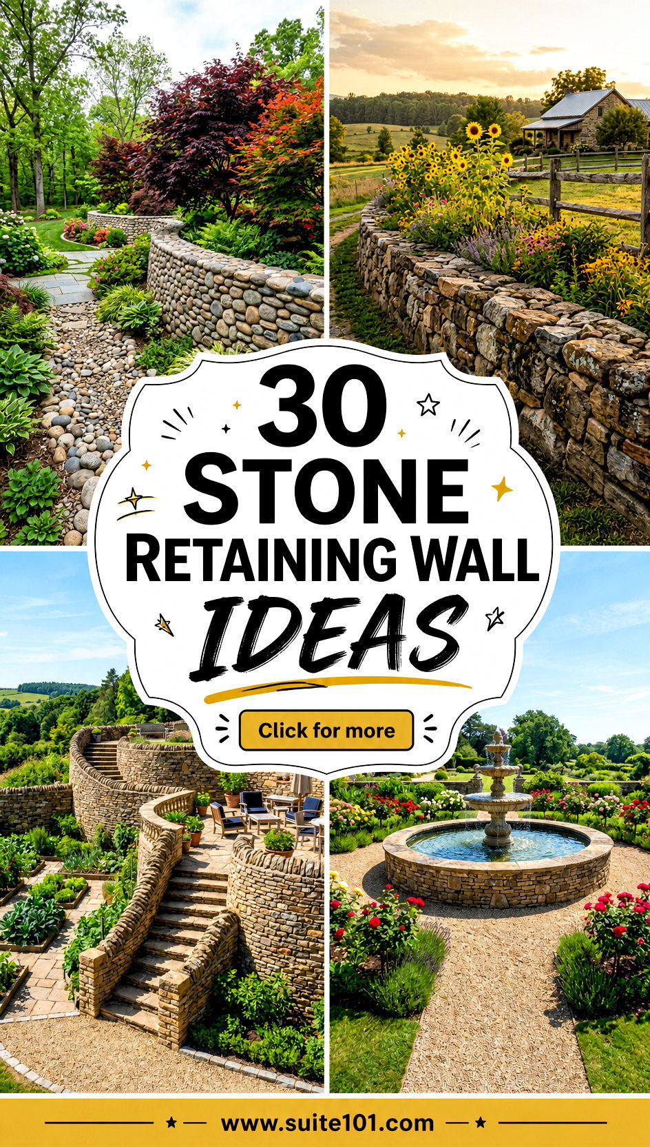 30 Stone Retaining Wall Ideas for Strong Beautiful Walls - 30 Stone Retaining Wall Ideas for Strong, Beautiful Walls