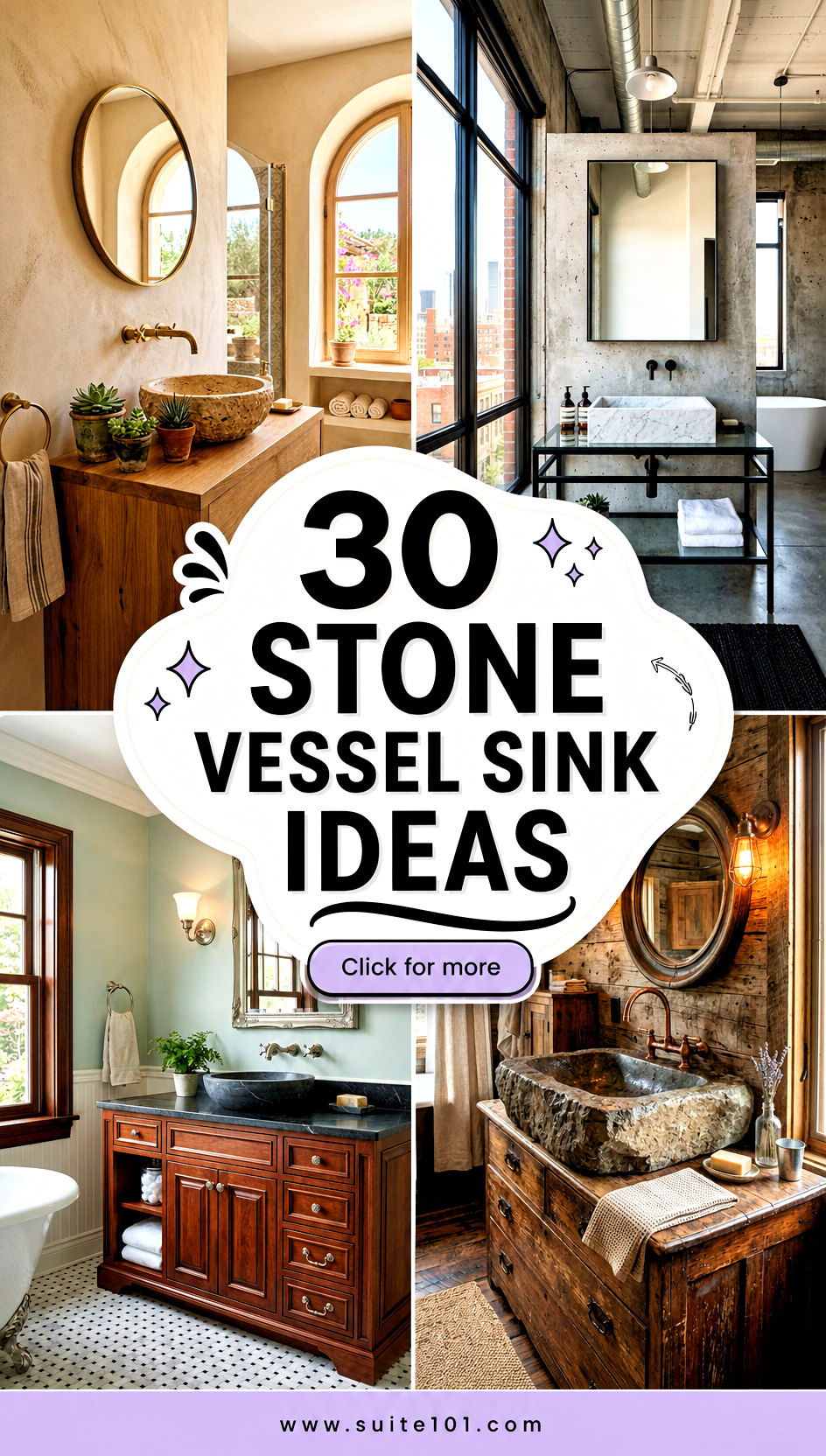 30 Stone Vessel Sink Ideas for Stunning Bathroom Style - 30 Stone Vessel Sink Ideas for Stunning Bathroom Style