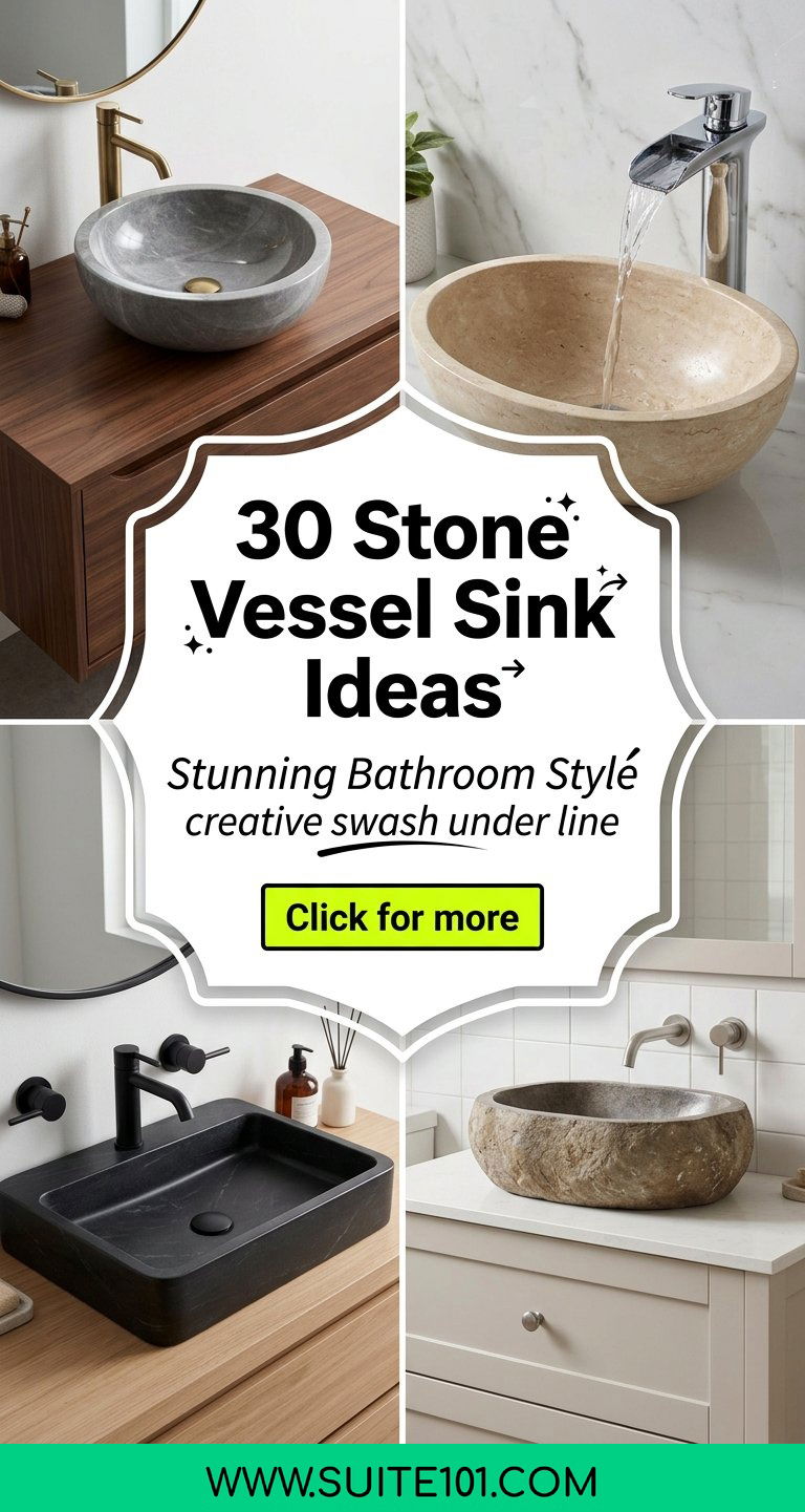 30 Stone Vessel Sink Ideas for Stunning Bathroom Style - 30 Stone Vessel Sink Ideas for Stunning Bathroom Style