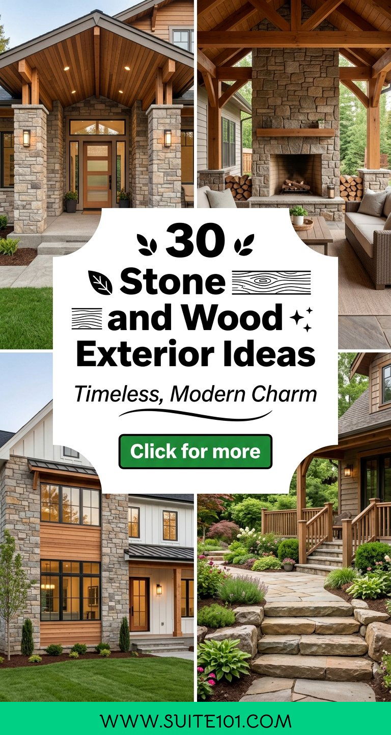 30 Stone and Wood Exterior Ideas for Timeless Modern Charm - 30 Stone and Wood Exterior Ideas for Timeless, Modern Charm