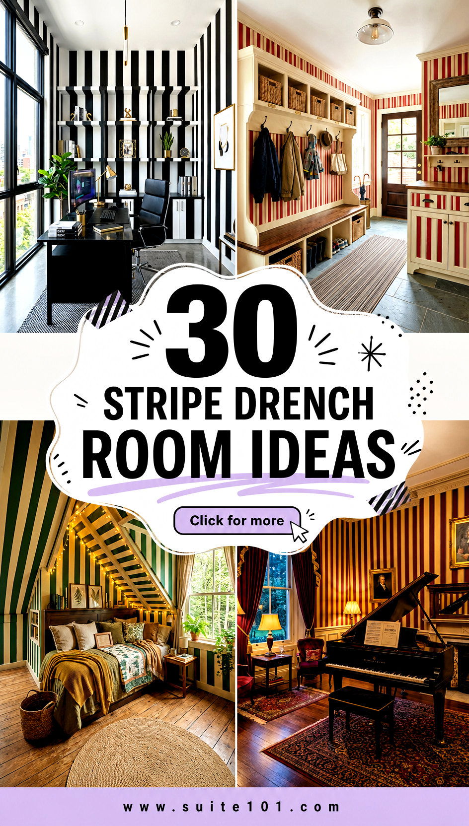 30 Stripe Drench Room Ideas to Make Walls Feel Like Art - 30 Stripe Drench Room Ideas to Make Walls Feel Like Art