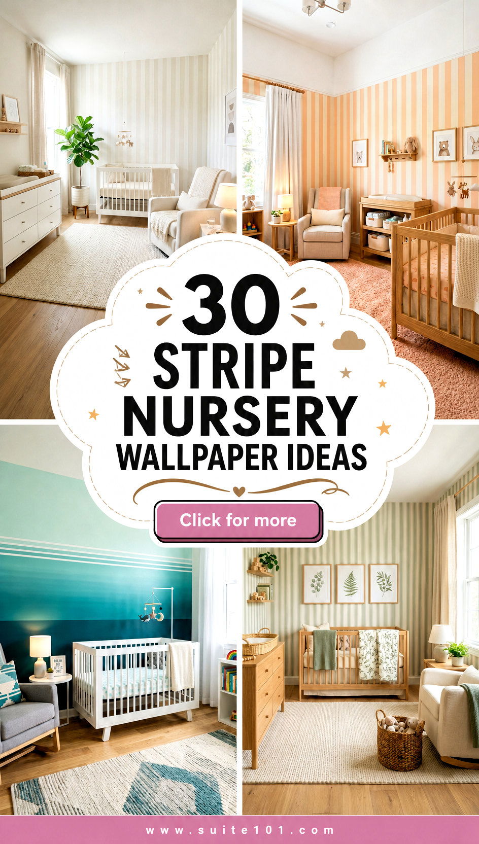 30 Stripe Nursery Wallpaper Ideas for Charming Pattern Walls - 30 Stripe Nursery Wallpaper Ideas for Charming Pattern Walls
