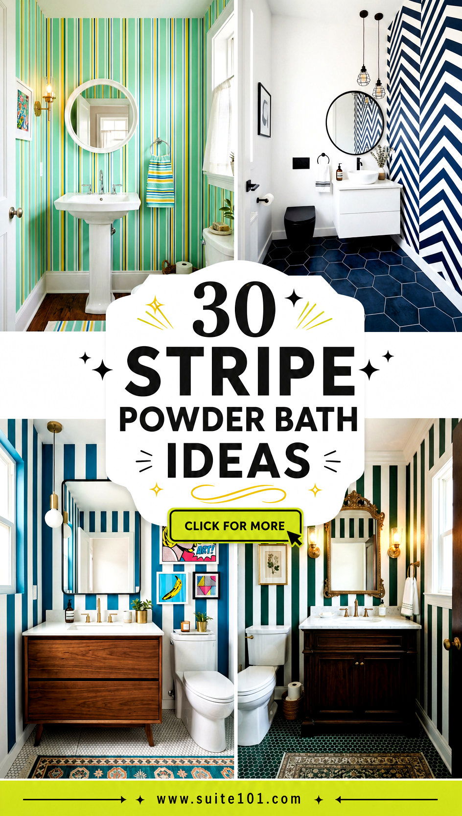 30 Stripe Powder Bath Ideas for a Luxe Look in Small Spaces - 30 Stripe Powder Bath Ideas for a Luxe Look in Small Spaces