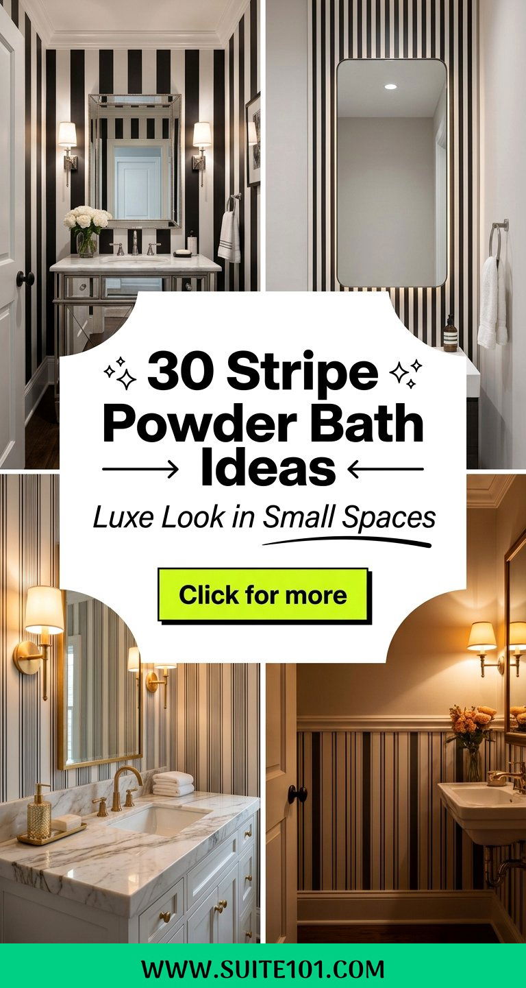 30 Stripe Powder Bath Ideas for a Luxe Look in Small Spaces - 30 Stripe Powder Bath Ideas for a Luxe Look in Small Spaces