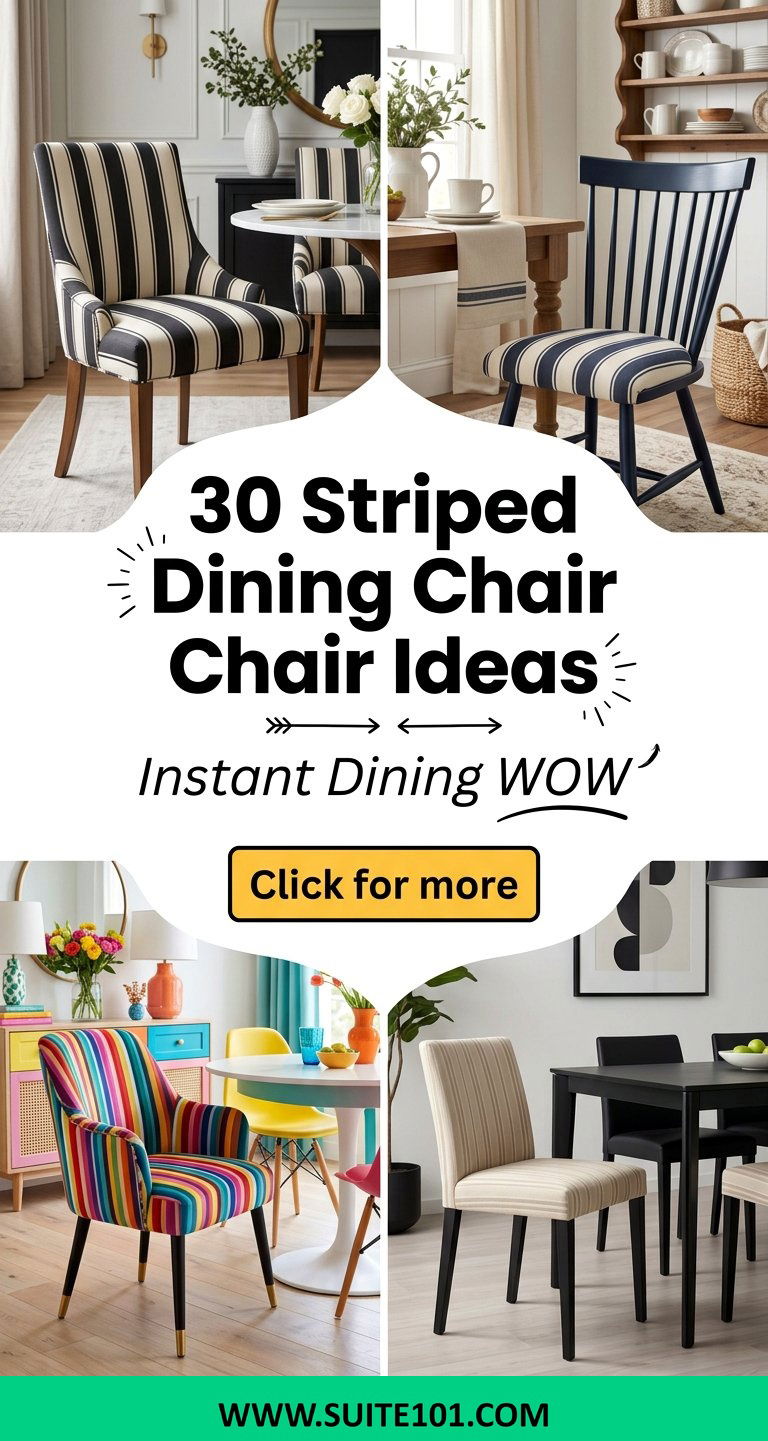 30 Striped Dining Chair Ideas That Instantly Wow Your Dining - 30 Striped Dining Chair Ideas That Instantly Wow Your Dining