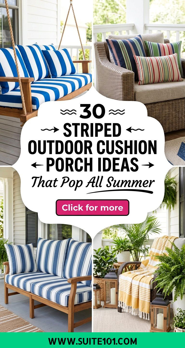 30 Striped Outdoor Cushion Porch Ideas That Pop All Summer - 30 Striped Outdoor Cushion Porch Ideas That Pop All Summer