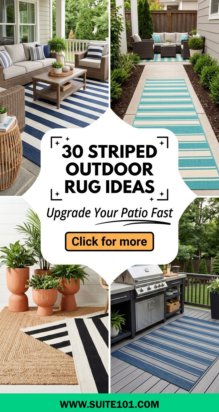 30 Striped Outdoor Rug Ideas to Upgrade Your Patio in Minutes - 30 Striped Outdoor Rug Ideas to Upgrade Your Patio in Minutes