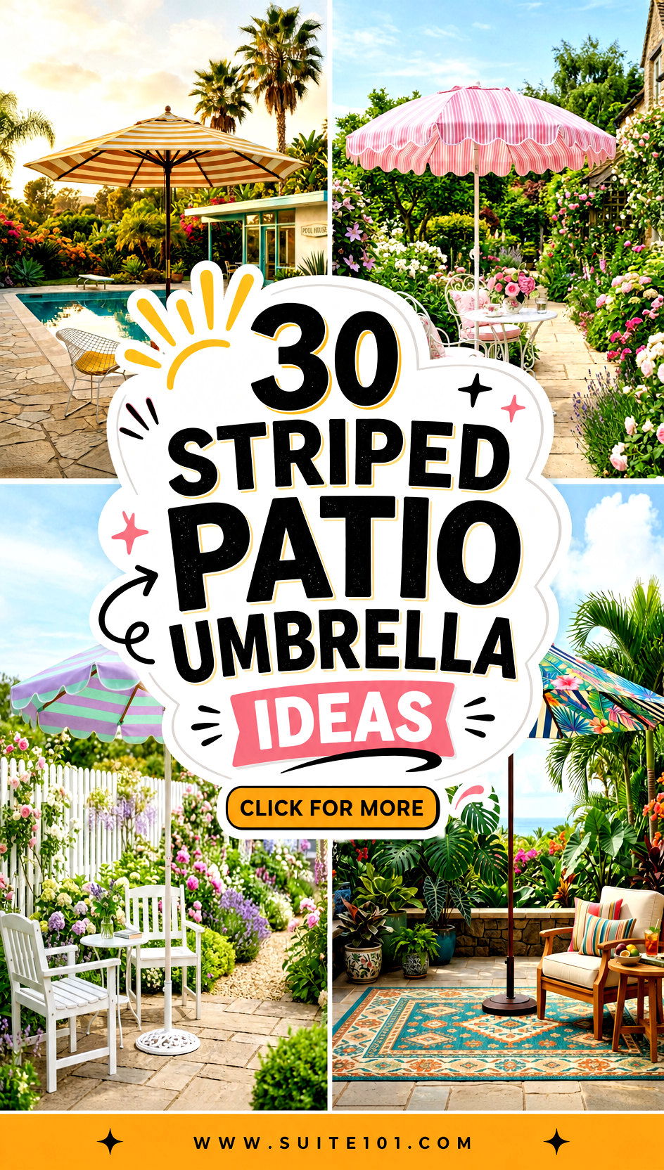 30 Striped Patio Umbrella Ideas for Sunny-Day Style Anywhere - 30 Striped Patio Umbrella Ideas for Sunny-Day Style Anywhere