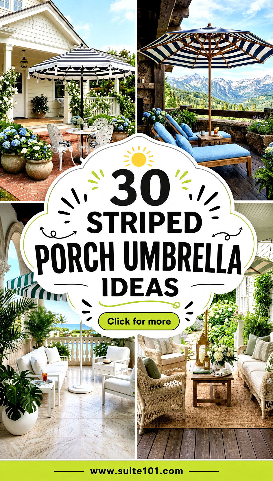 30 Striped Porch Umbrella Ideas for Shade With Statement Style - 30 Striped Porch Umbrella Ideas for Shade With Statement Style