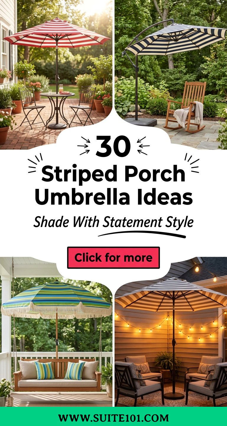 30 Striped Porch Umbrella Ideas for Shade With Statement Style - 30 Striped Porch Umbrella Ideas for Shade With Statement Style