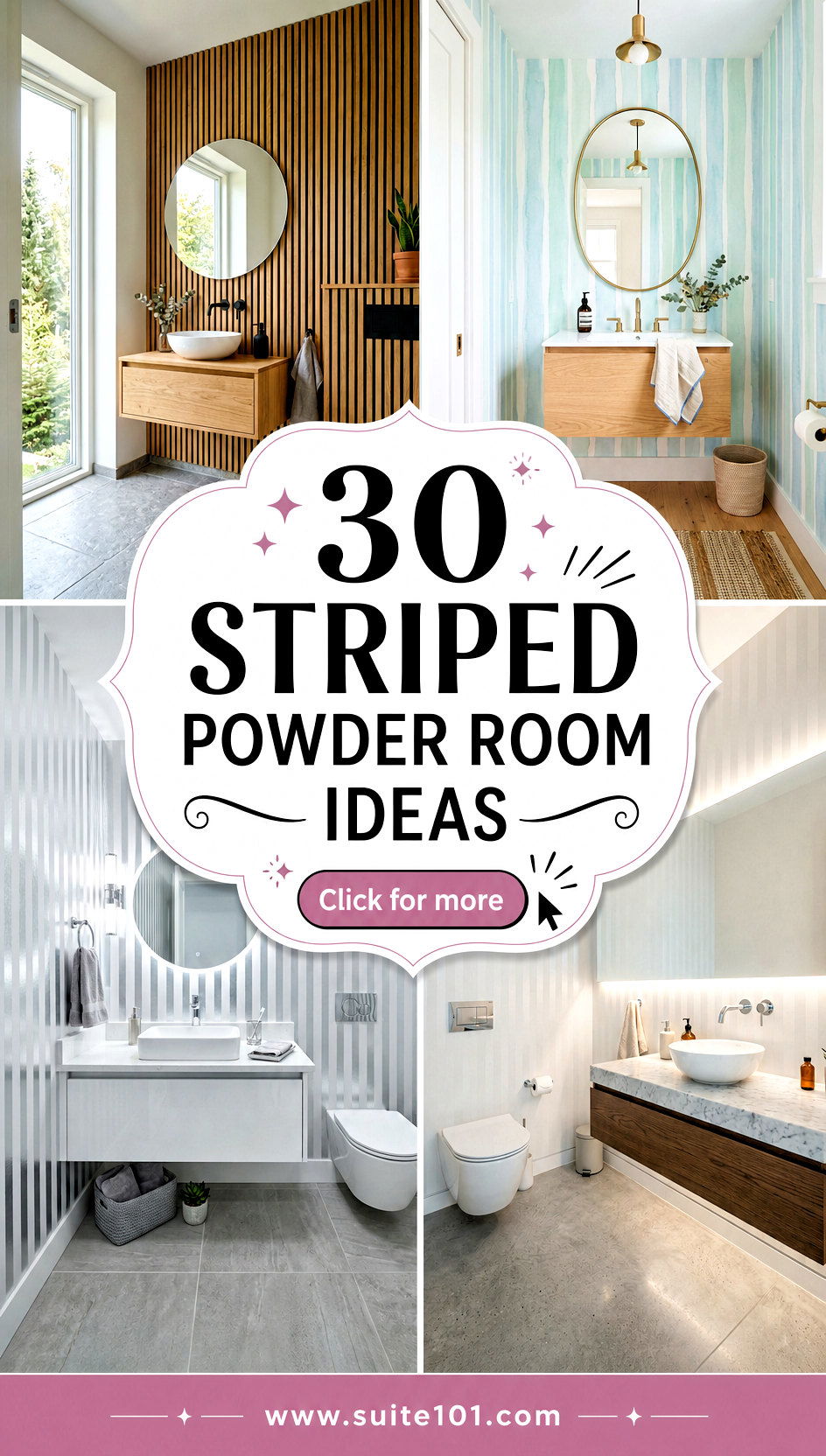 30 Striped Powder Room Ideas for a Chic Statement Look Now - 30 Striped Powder Room Ideas for a Chic Statement Look Now