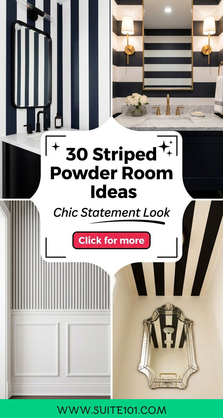 30 Striped Powder Room Ideas for a Chic Statement Look Now - 30 Striped Powder Room Ideas for a Chic Statement Look Now