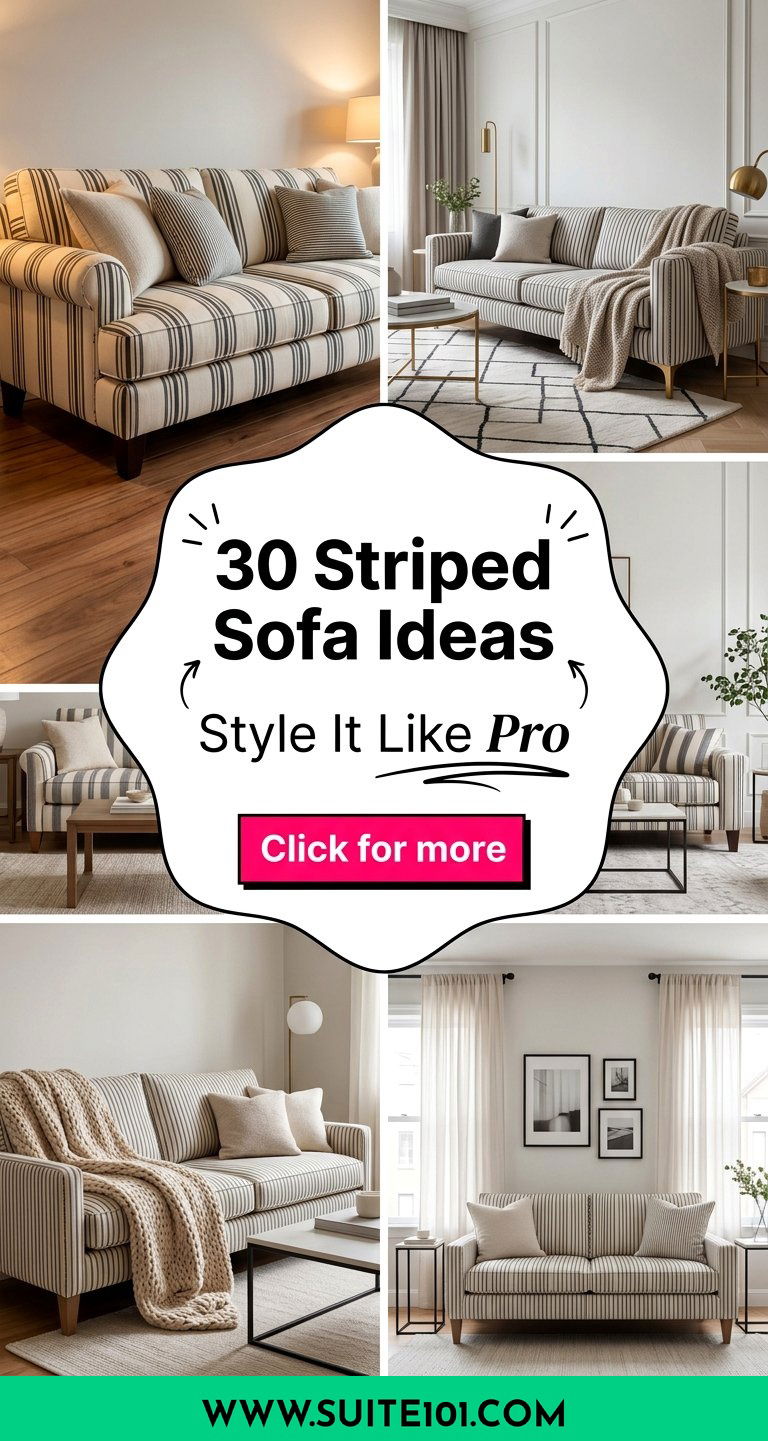 30 Striped Sofa Ideas to Style Your Living Room Like a Pro - 30 Striped Sofa Ideas to Style Your Living Room Like a Pro