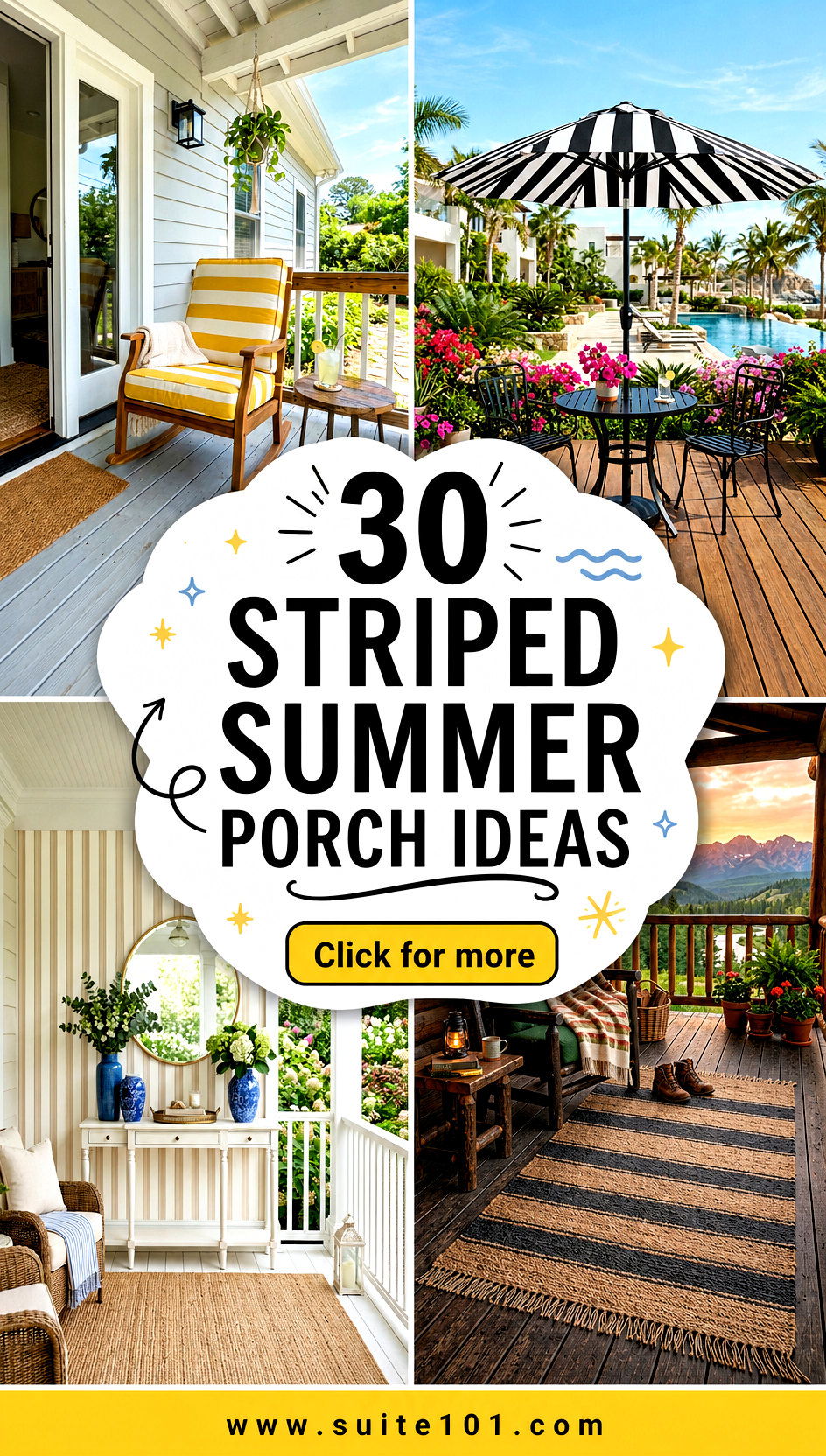 30 Striped Summer Porch Ideas for Breezy Outdoor Style All Season - 30 Striped Summer Porch Ideas for Breezy Outdoor Style All Season