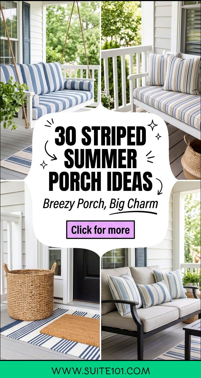30 Striped Summer Porch Ideas for Breezy Outdoor Style All Season - 30 Striped Summer Porch Ideas for Breezy Outdoor Style All Season