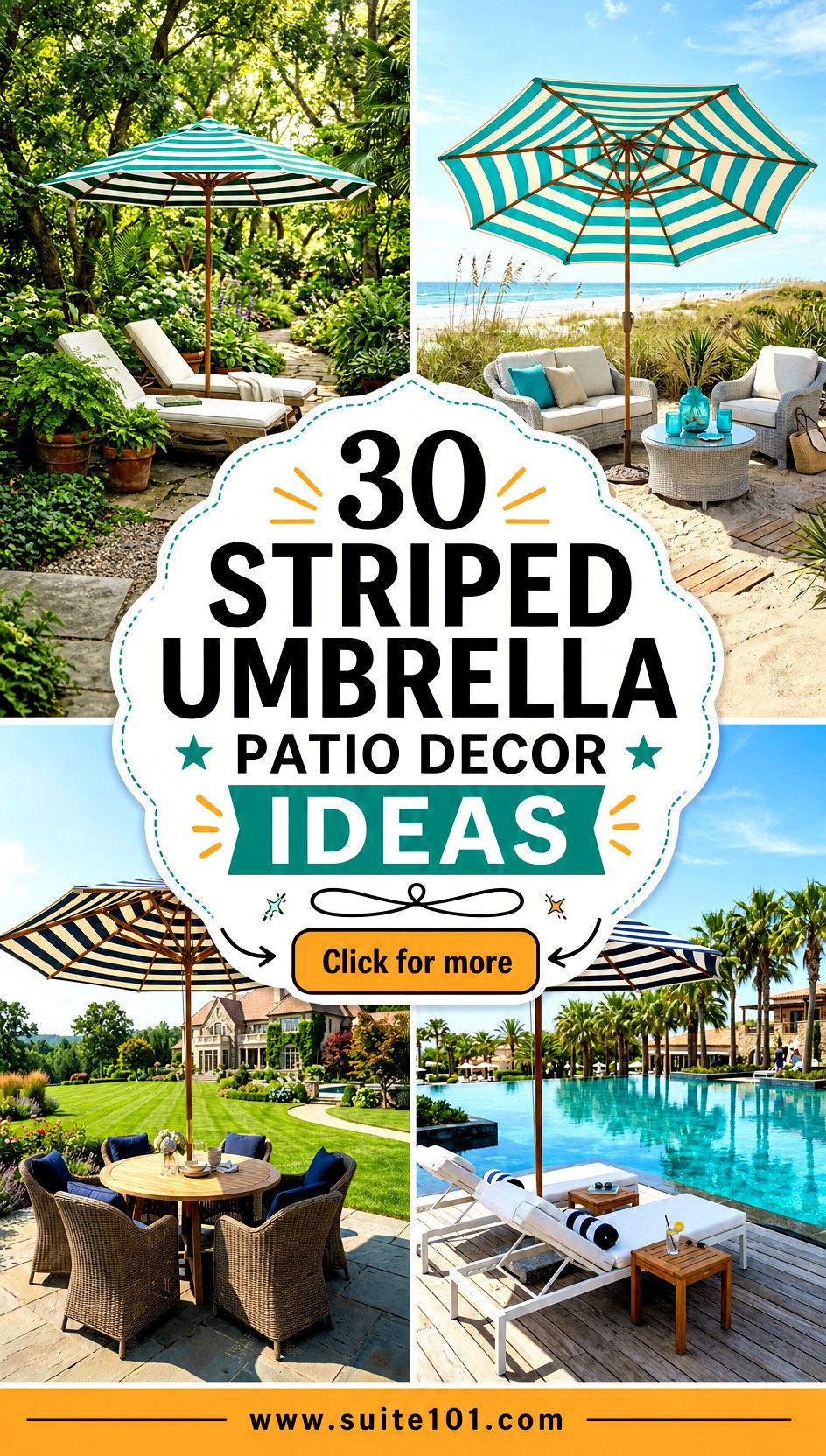 30 Striped Umbrella Patio Decor Ideas for Instant Shade and Style - 30 Striped Umbrella Patio Decor Ideas for Instant Shade & Style