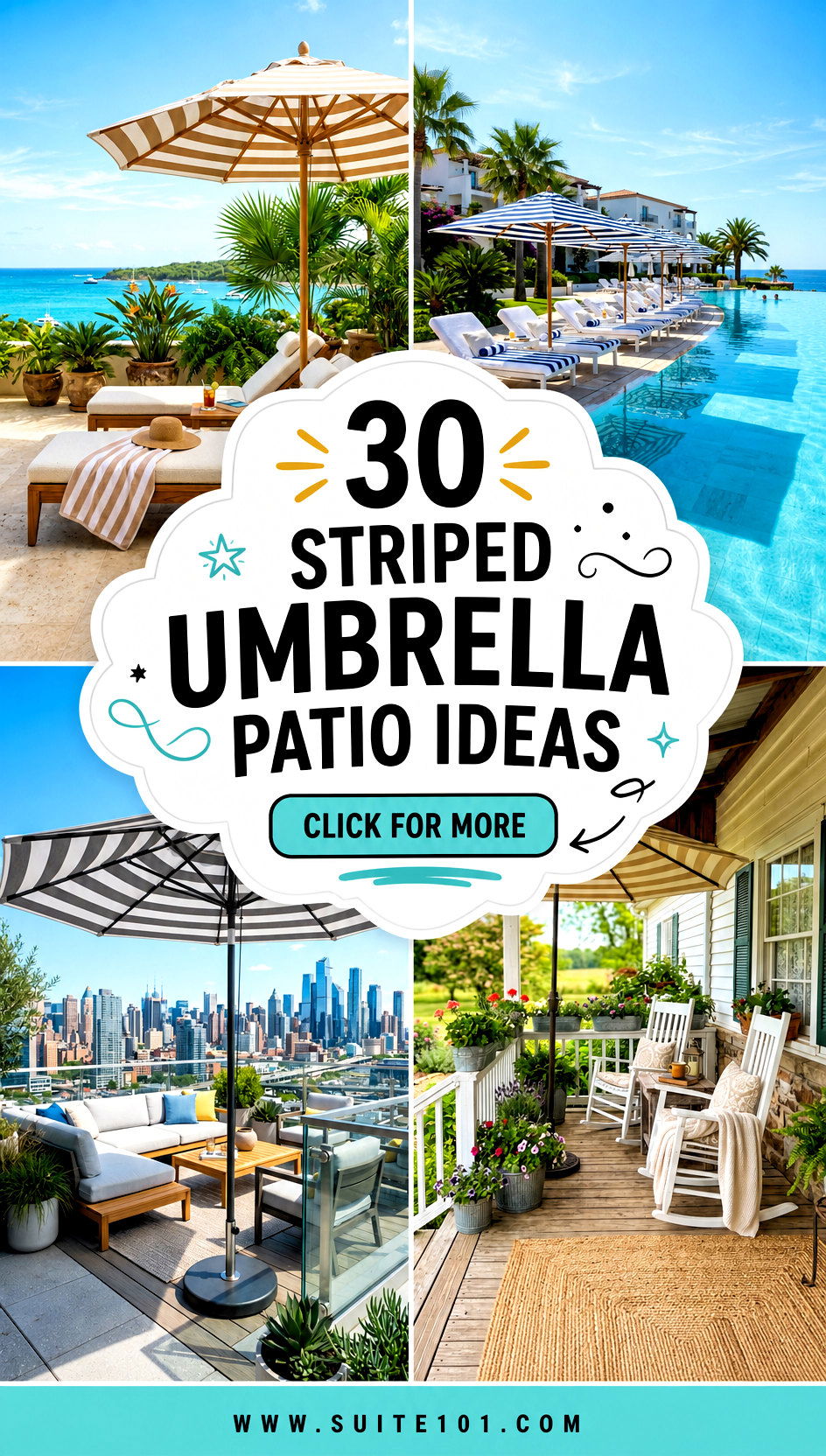 30 Striped Umbrella Patio Ideas to Elevate Outdoor Vibes - 30 Striped Umbrella Patio Ideas to Elevate Outdoor Vibes