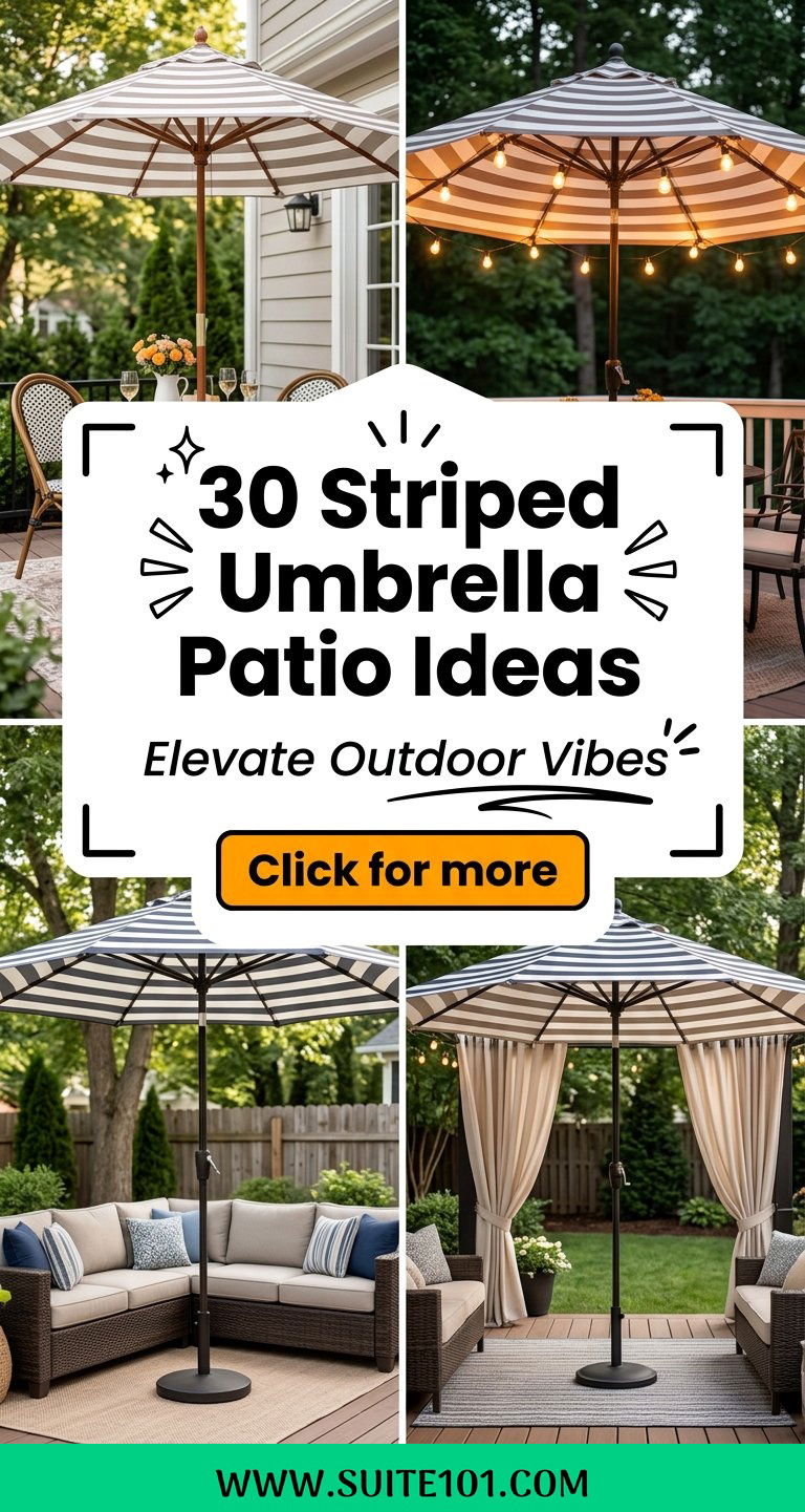 30 Striped Umbrella Patio Ideas to Elevate Outdoor Vibes - 30 Striped Umbrella Patio Ideas to Elevate Outdoor Vibes