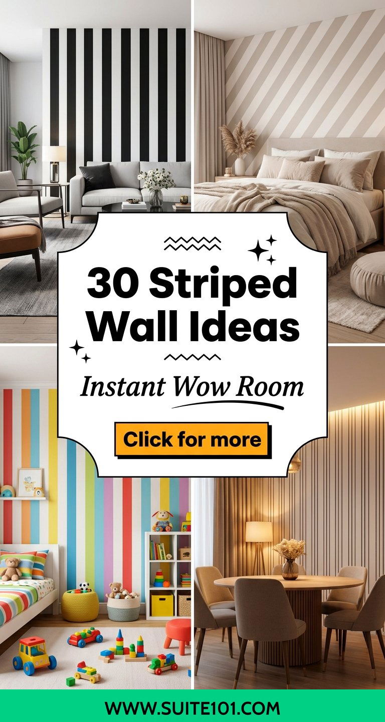 30 Striped Wall Ideas That Turn Any Room Into Instant Wow - 30 Striped Wall Ideas That Turn Any Room Into Instant Wow