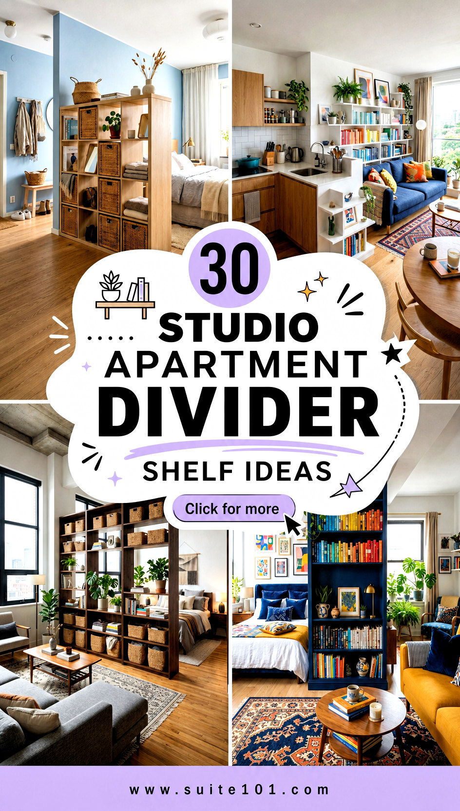 30 Studio Apartment Divider Shelf Ideas for Open-Plan Storage - 30 Studio Apartment Divider Shelf Ideas for Open-Plan Storage