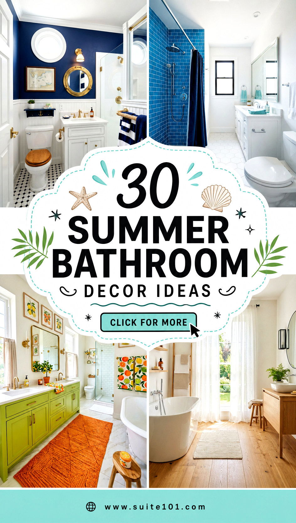 30 Summer Bathroom Decor Ideas for a Spa-Like Fresh Look - 30 Summer Bathroom Decor Ideas for a Spa-Like Fresh Look