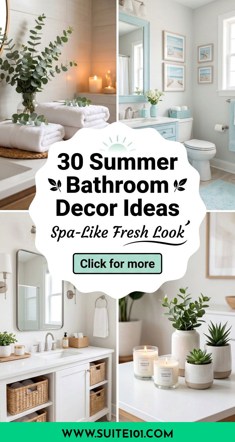 30 Summer Bathroom Decor Ideas for a Spa-Like Fresh Look - 30 Summer Bathroom Decor Ideas for a Spa-Like Fresh Look