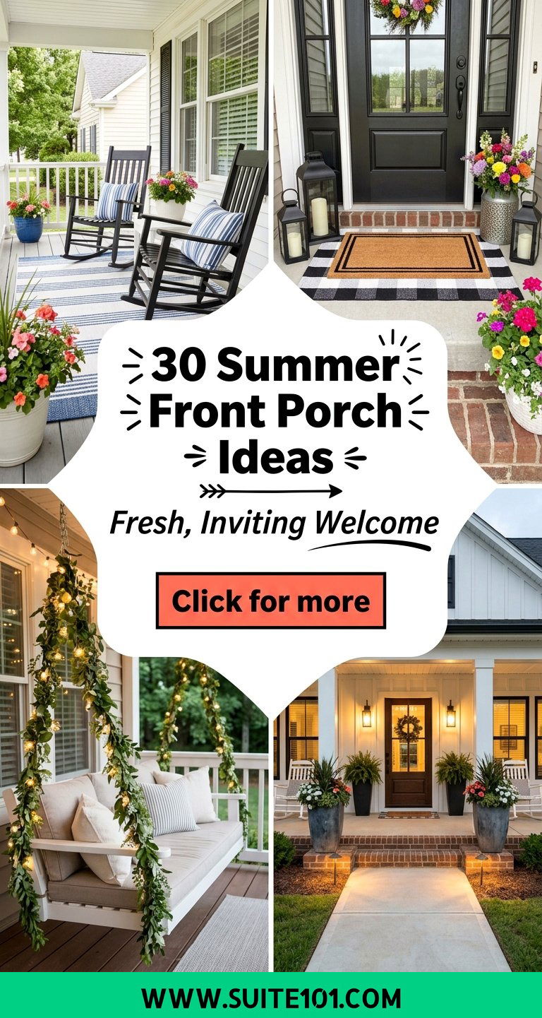 30 Summer Front Porch Ideas for a Fresh Inviting Welcome - 30 Summer Front Porch Ideas for a Fresh, Inviting Welcome